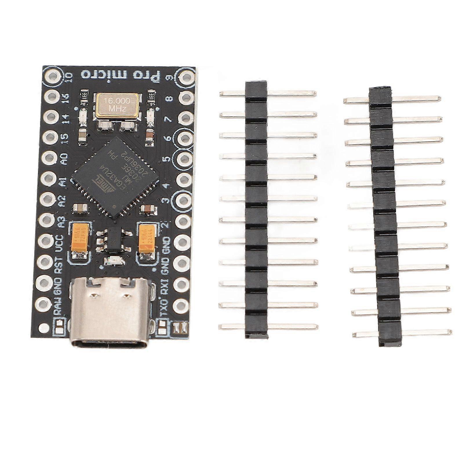 ATMEGA32U4 Pro Type C Development Board with 2 Row Pin Header 5V 16MHz Type C USB Interface 32KB Flash 1KB EEPROM