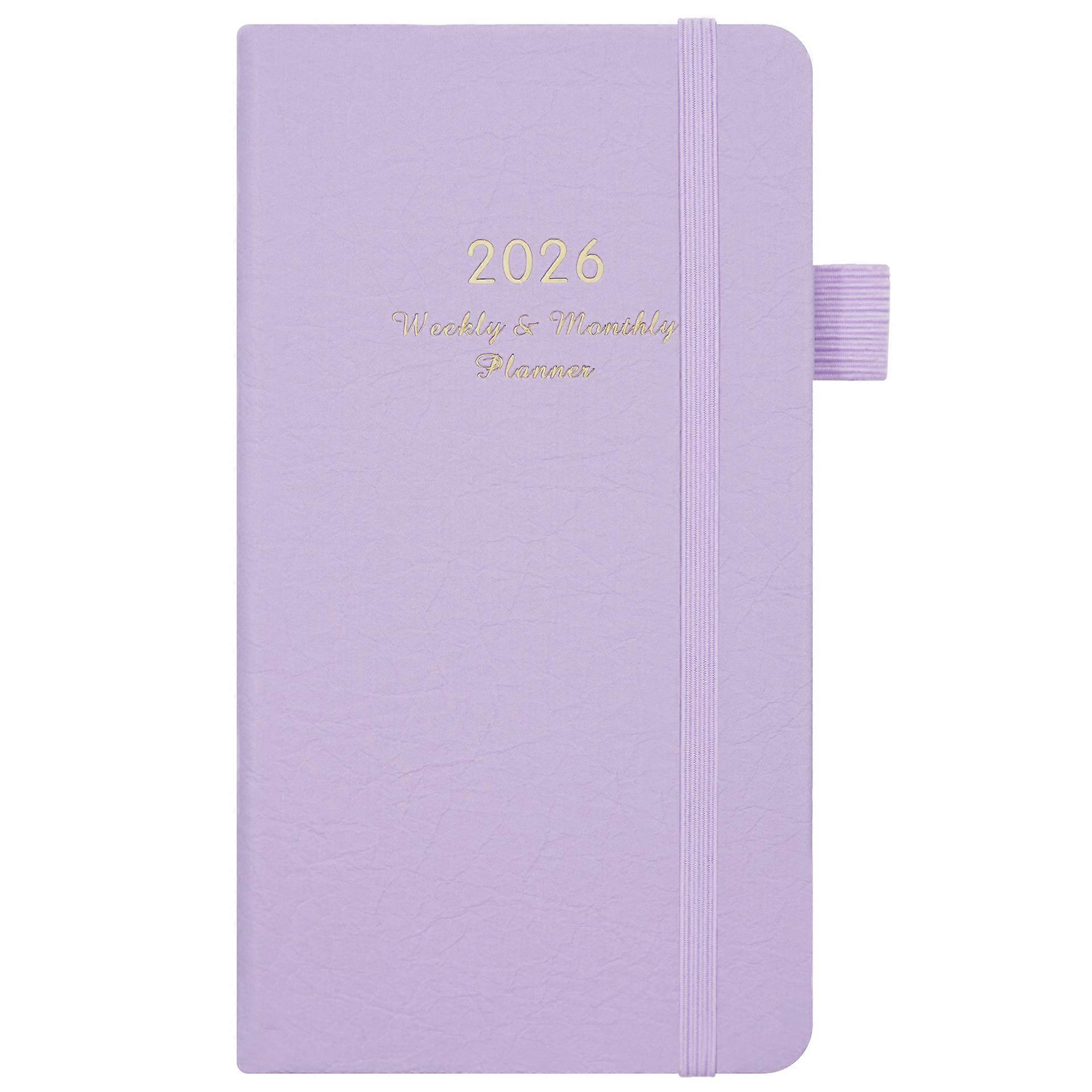 2026 Weekly Plan Notebook, Schedule Notebook, Mini Portable Writing Diary, Moderate Size, Portable and Convenient for Recording-purple