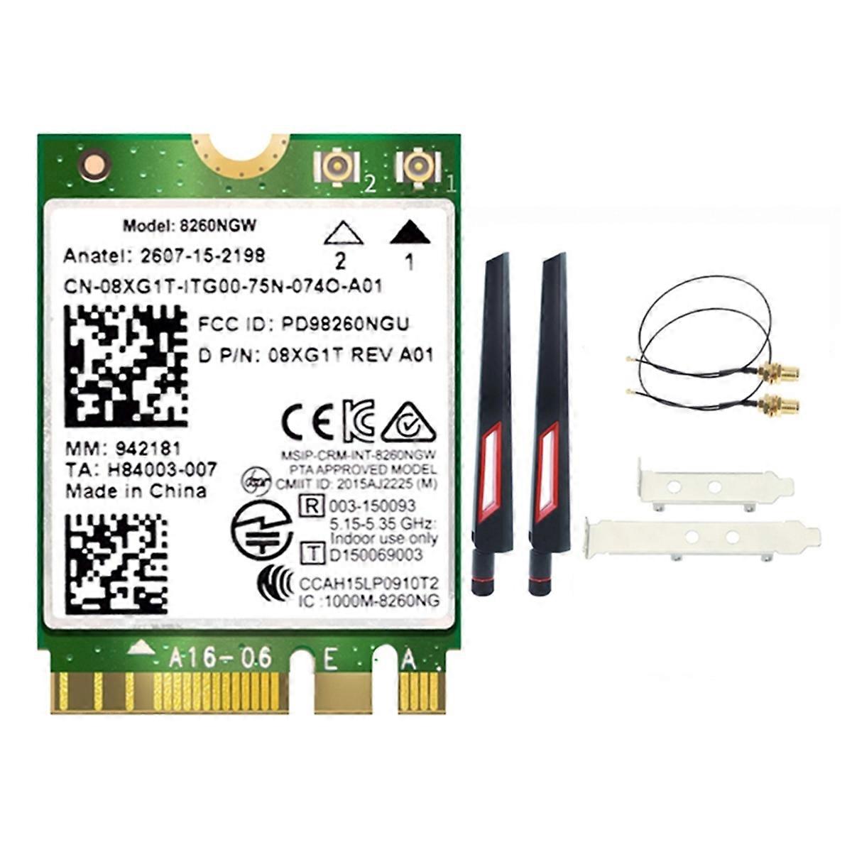 8260 8260NGW Carte WiFi+2X10DB Antenne Bi-Band 2.4G/5Ghz 867M