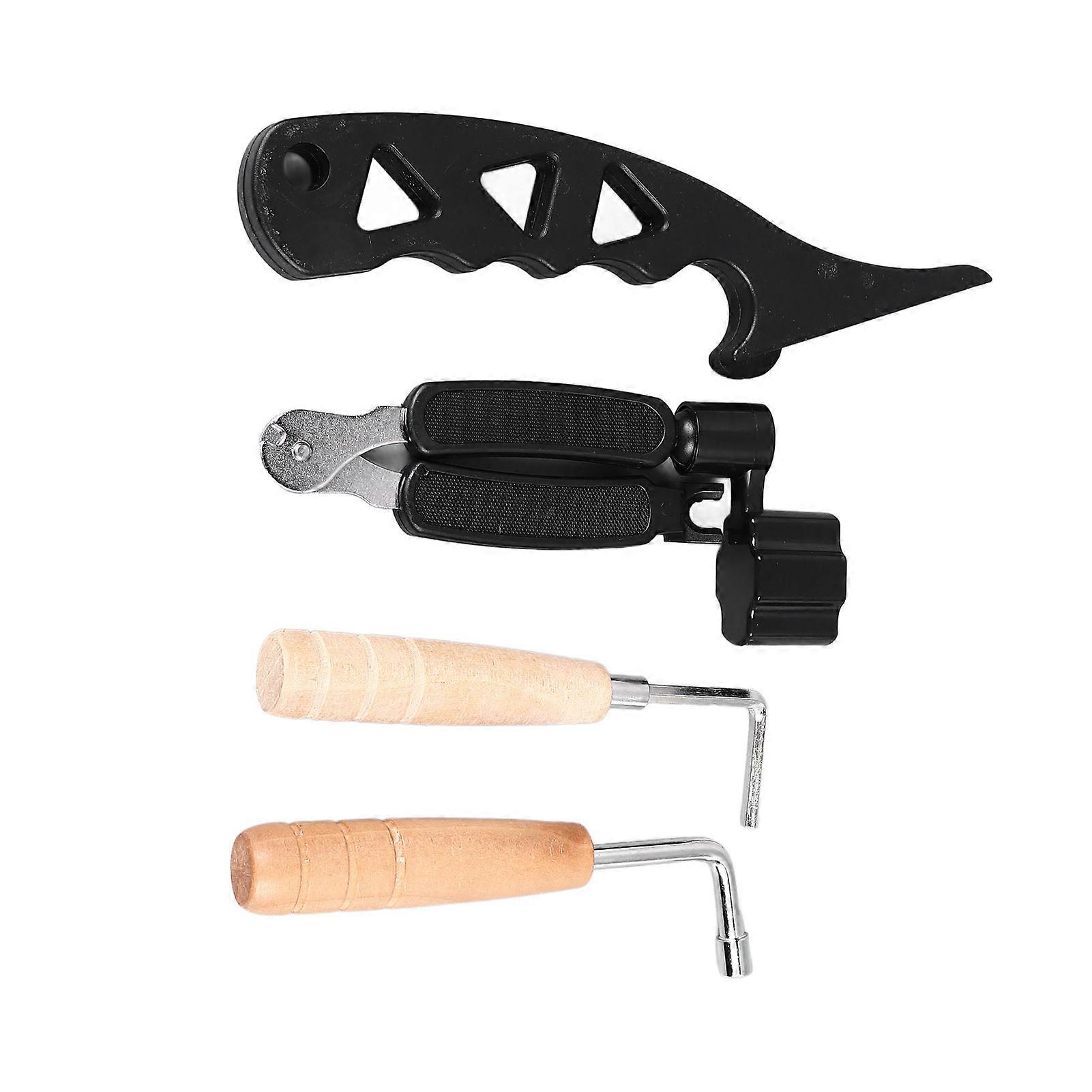 Guitar String Tool Set with Winder Cutter Tuner Solid Wood Plastic