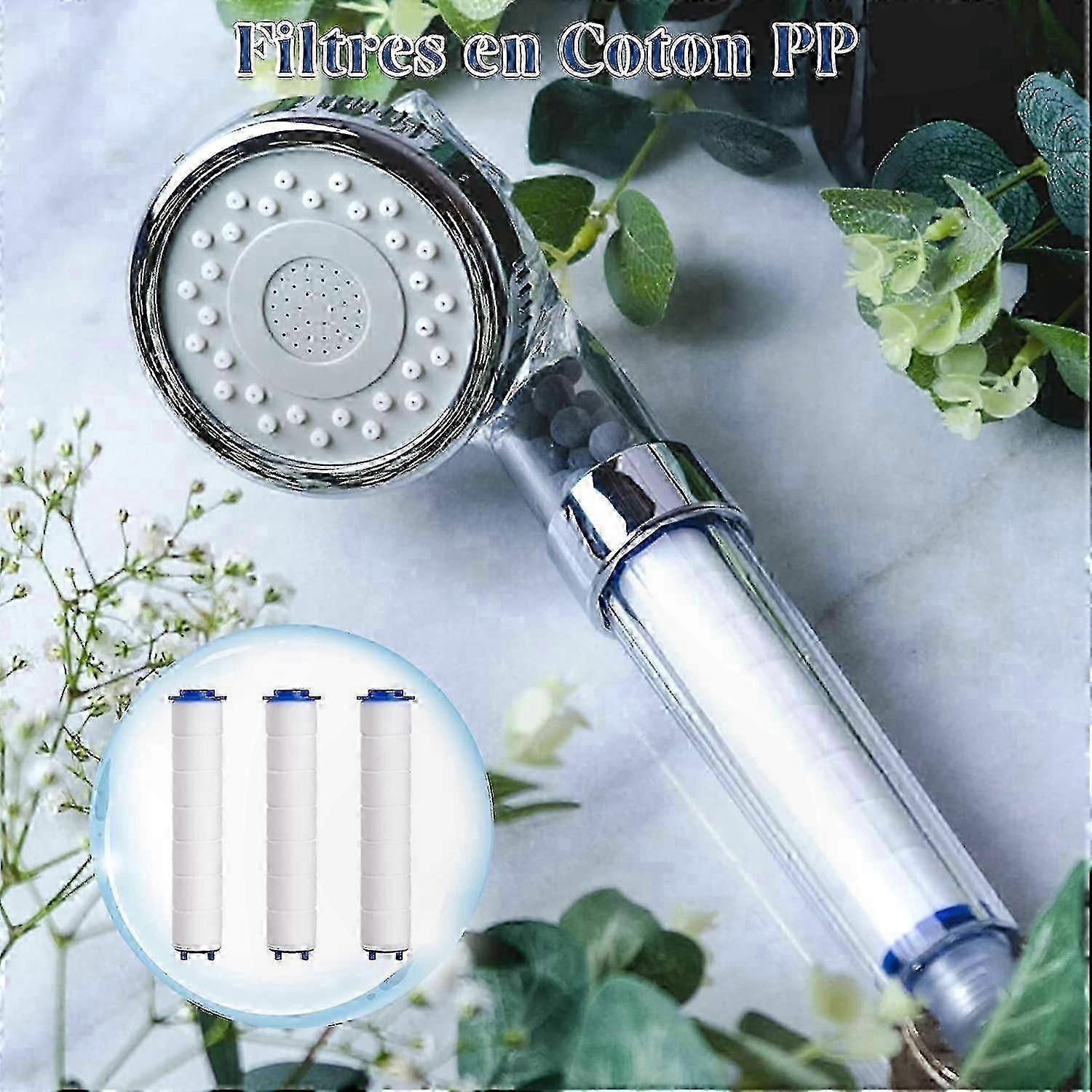 8-Pack Shower Head Filters with Anti-Lime Cotton Replacement Cartridges