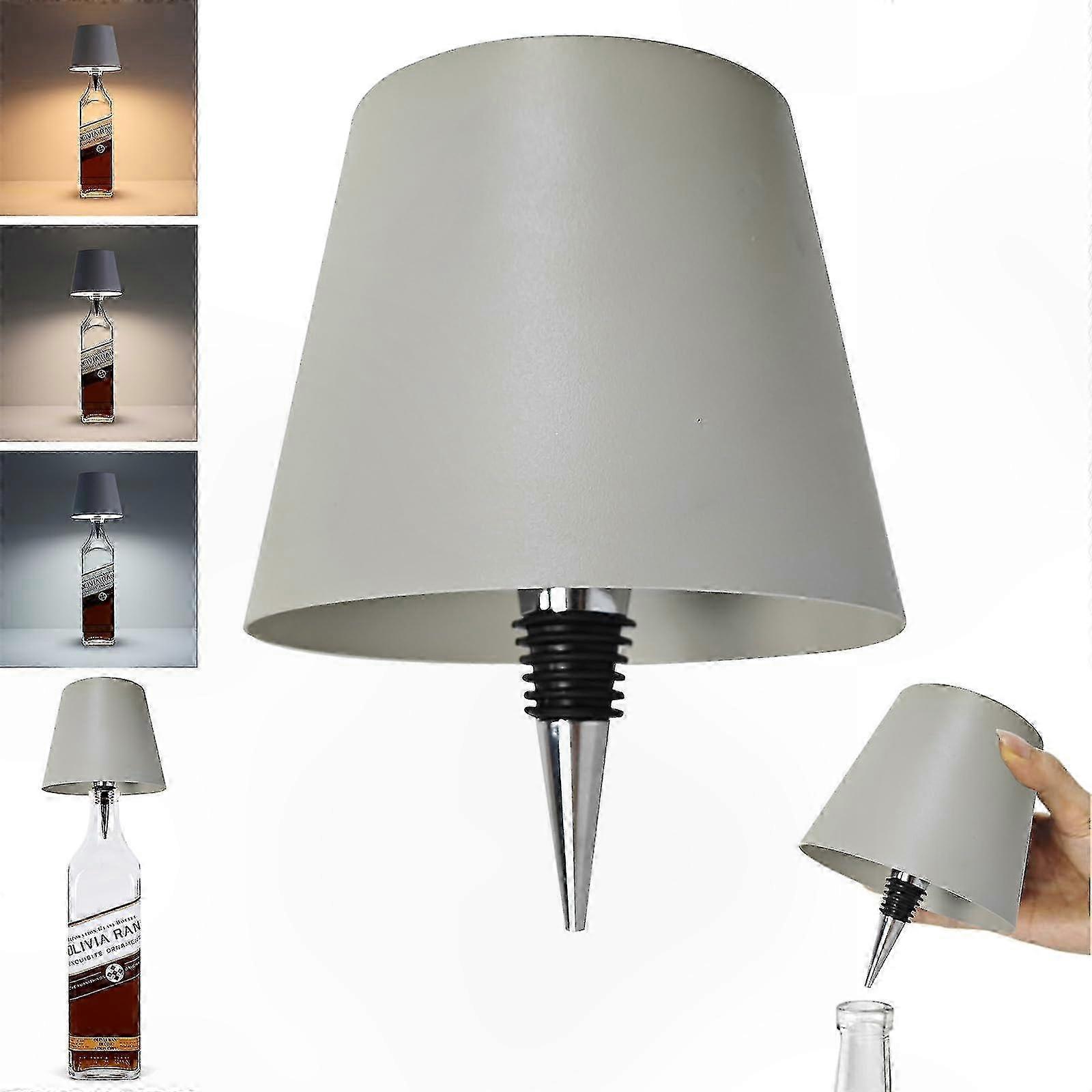 Rechargeable LED Bottle Lamp with 3 Color Modes for Decorative Lighting in Bars and Restaurants