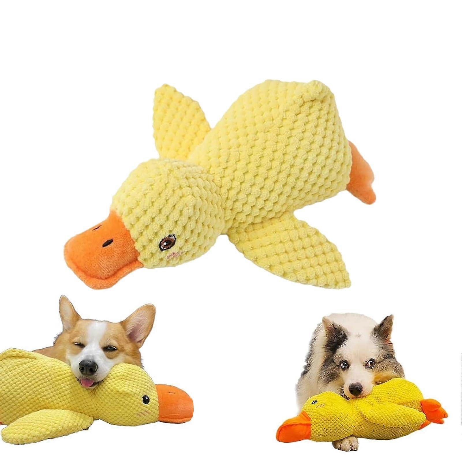 Noovelo Calming Duck Toy For Dogs, Emotional Support Duck, Durable Small Dog Toy With Soft Squeaker, Model