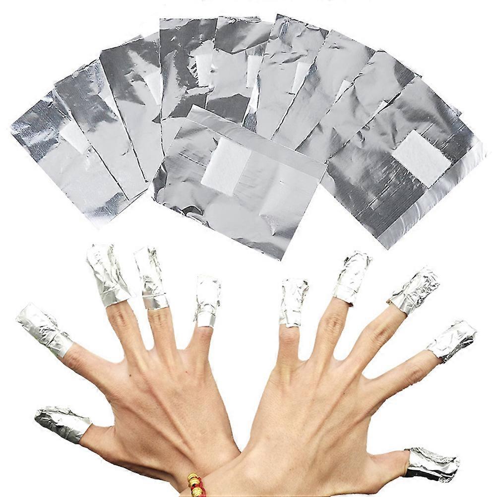 100pcs Nail Polish Remover Pads with Cotton Soak Off Gel Foils for Nail Wraps