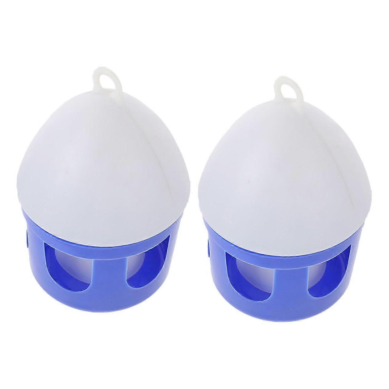 Pigeon Waterer Bird Feeder 2L Automatic Drinking Dispenser 2pcs Plastic Quail Compatible Blue White Home Use