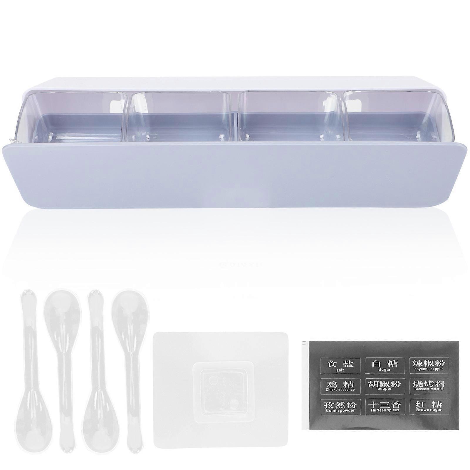 Divided Spice Box for Kitchen Use 2Sets Wall-Mounted Storage Containers