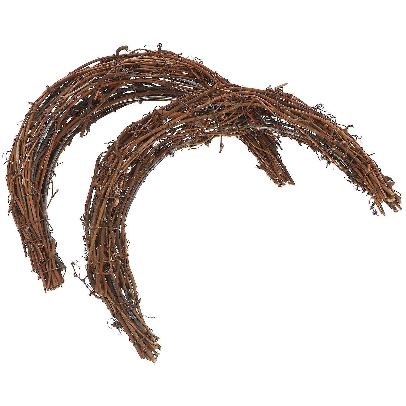 Moon Rattan for DIY Wreath Function with 8Pcs Handmade Vine Branch Rings