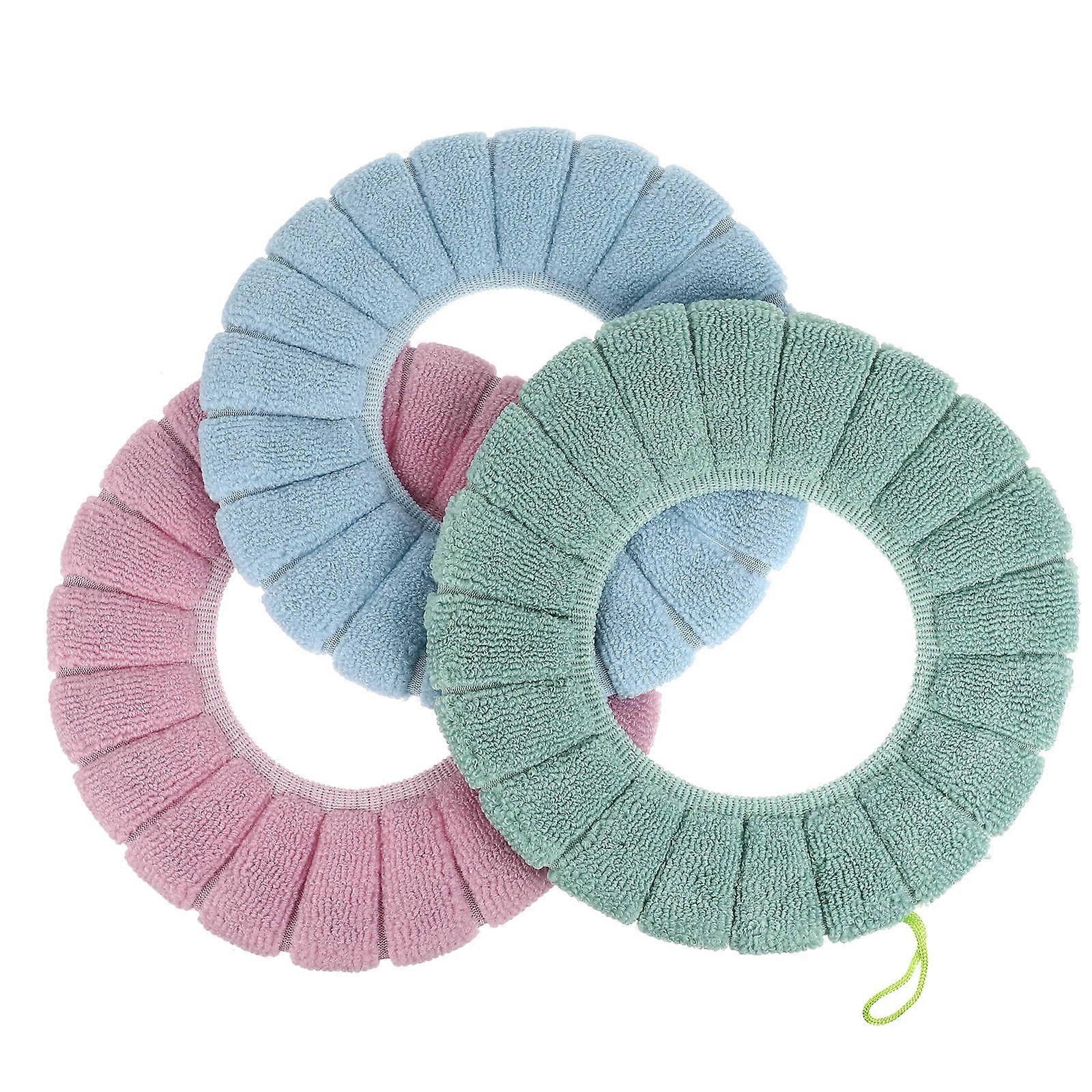 Toilet Seat Cushion Warm Plush Mat for Toilet Decoration 3Pcs