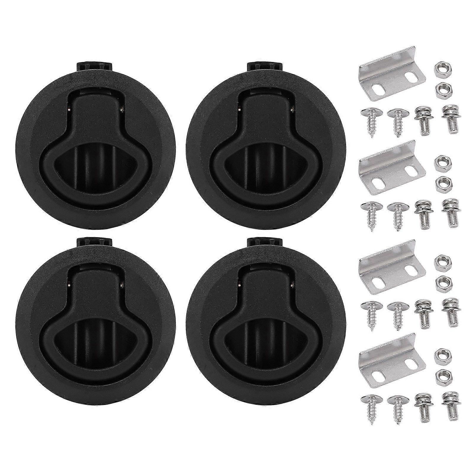 61mm/2.4in Marine Flush Pull Slam Latch Round Ring Lock Boat Cabinet Hardware for Hatches Yachts RVs