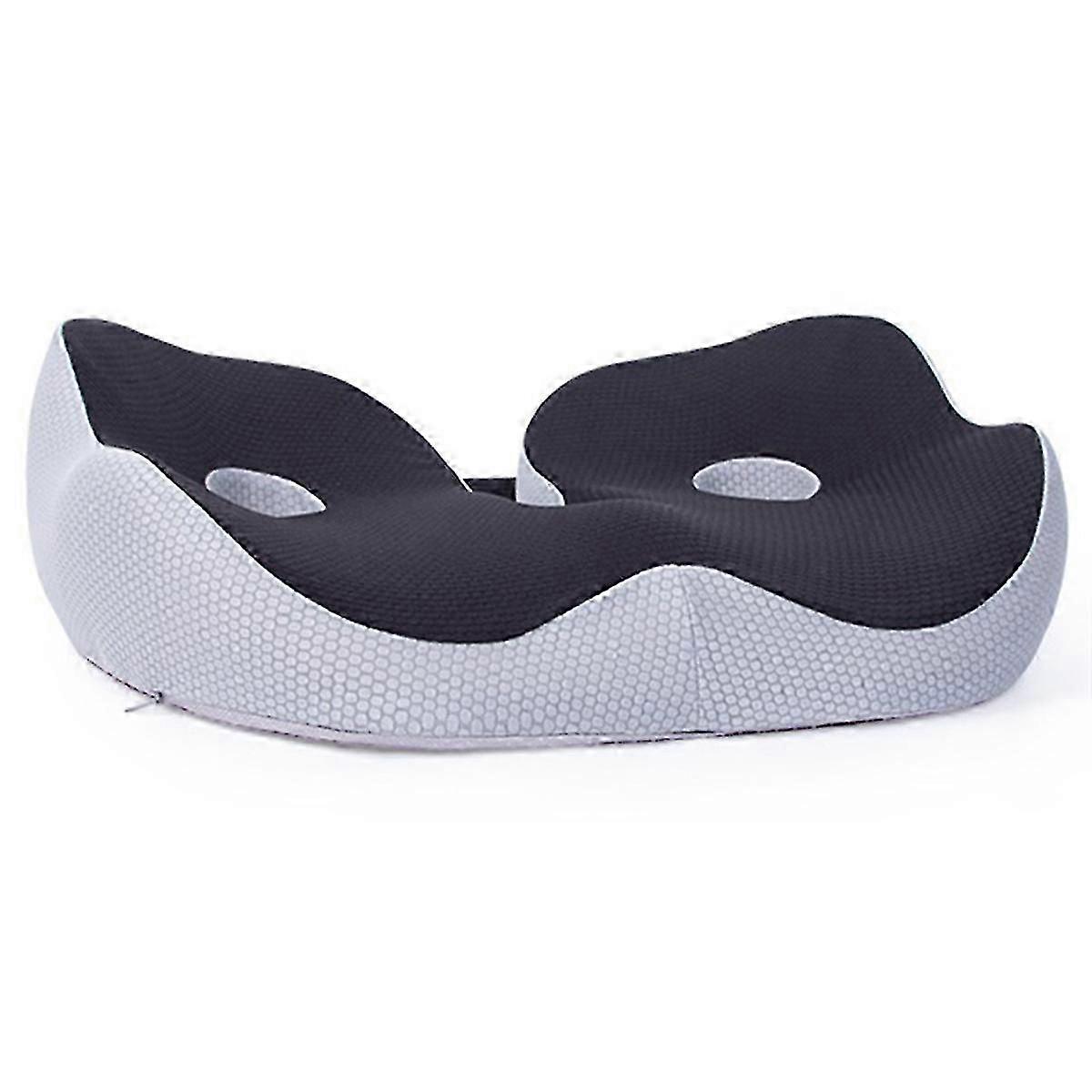 U-formet halebenspude - Ergonomisk stolehynde til komfort og smertelindring, sort farve