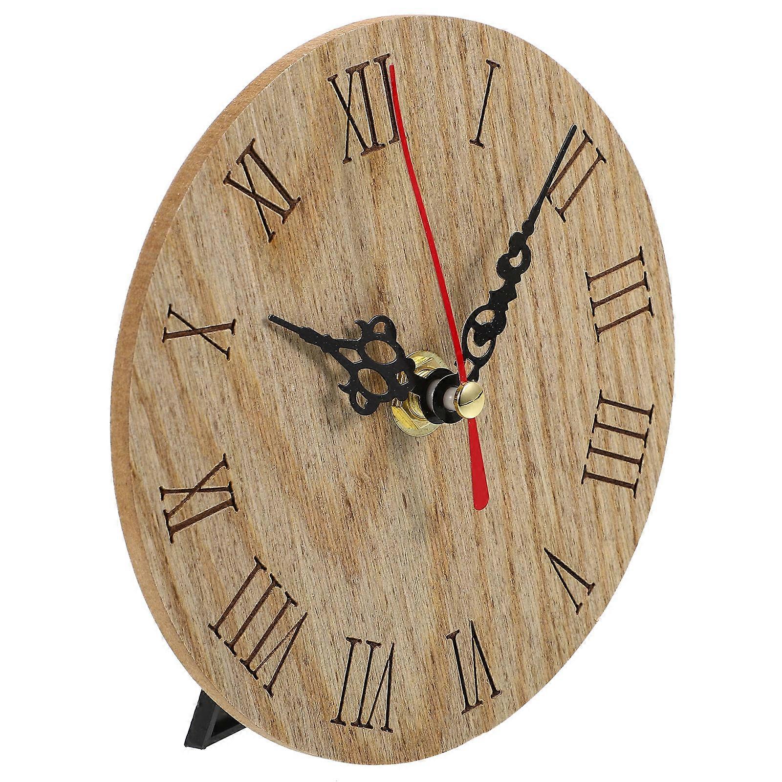 Wall Clock Wooden Wall Clock for Time Display 2Pcs Light Brown Retro Design