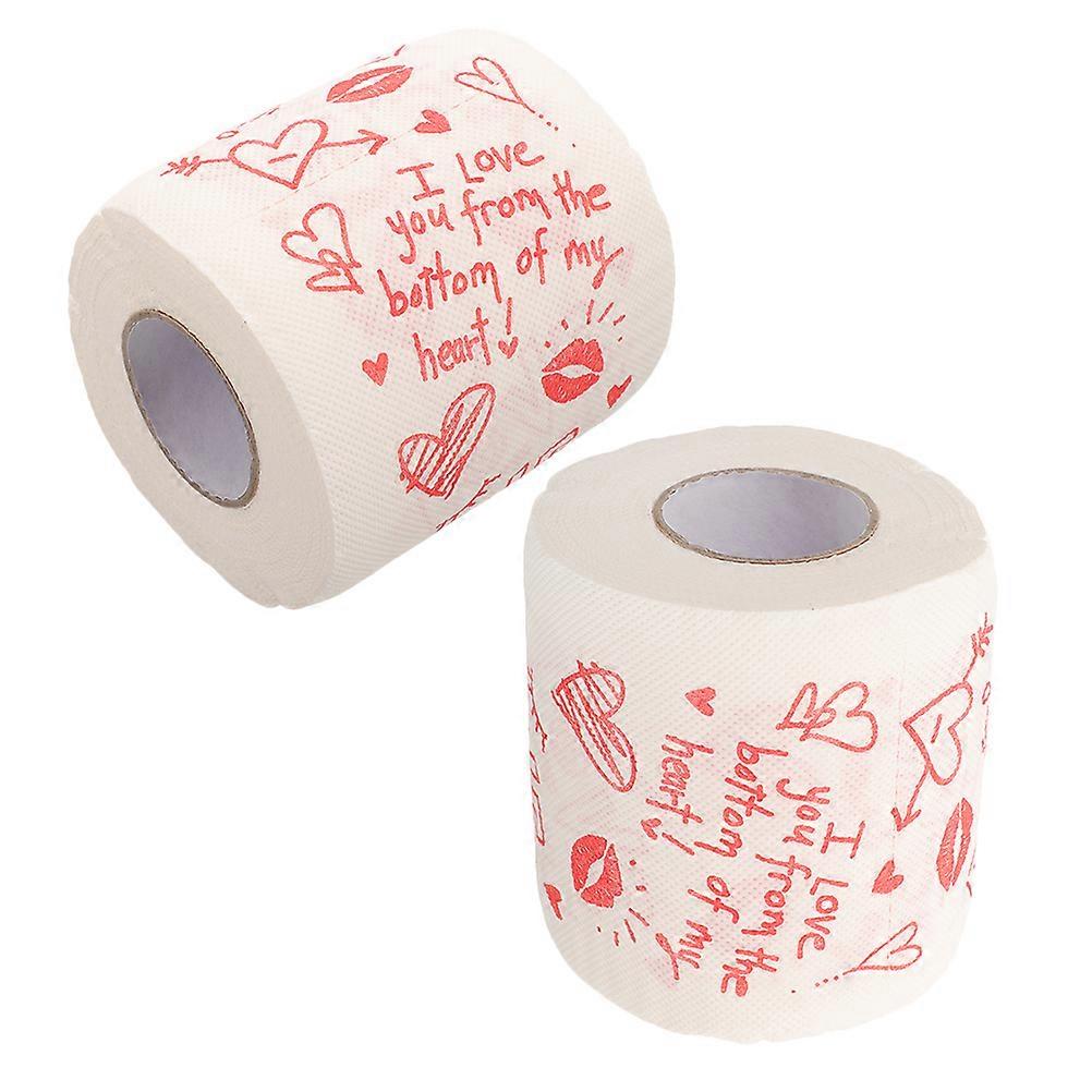 Creative Valentines Day Paper Tissue Roll Toilet Paper 2Pcs for Party Use