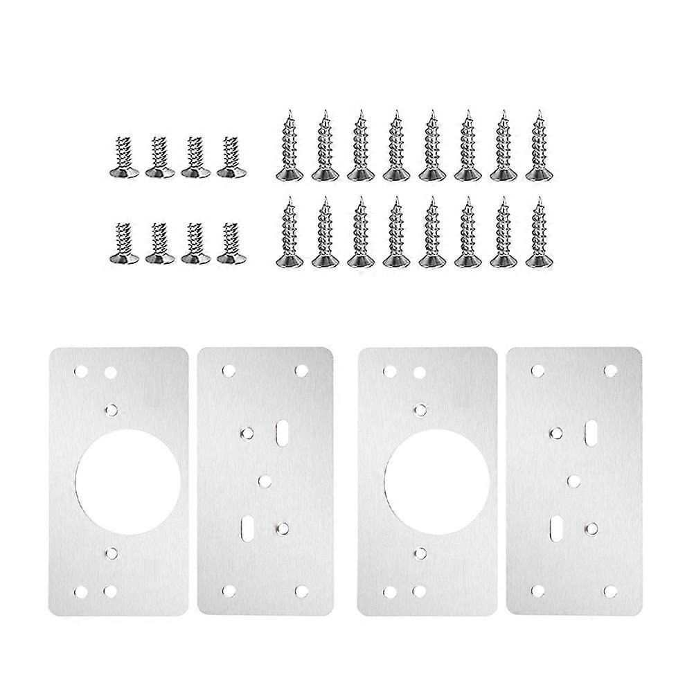 Repair Plate Stainless Steel Cabinet Hinge Mending Plate with 10Pcs