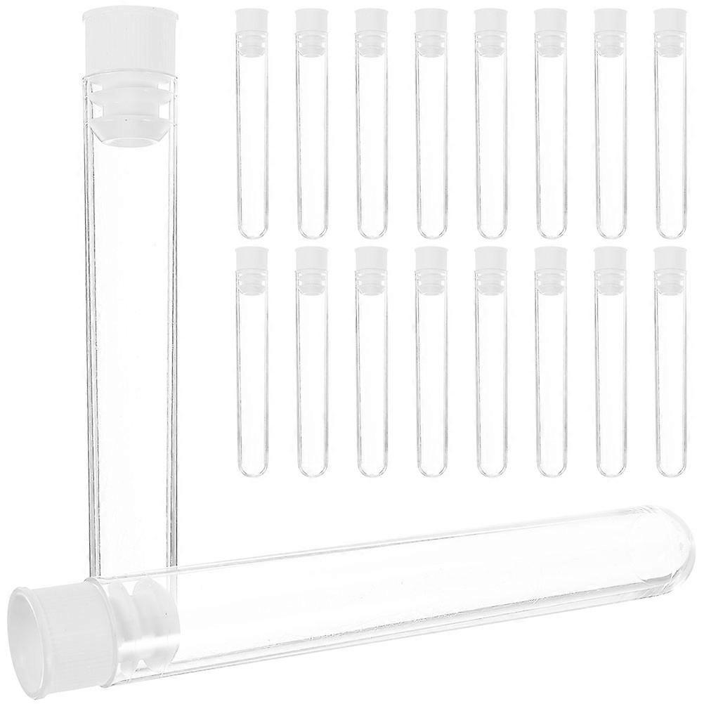 Transparent Plastic Test Tubes Clear Storage Tubes Kids Cylindrical Material with Lids for Beads Storage 100Pcs