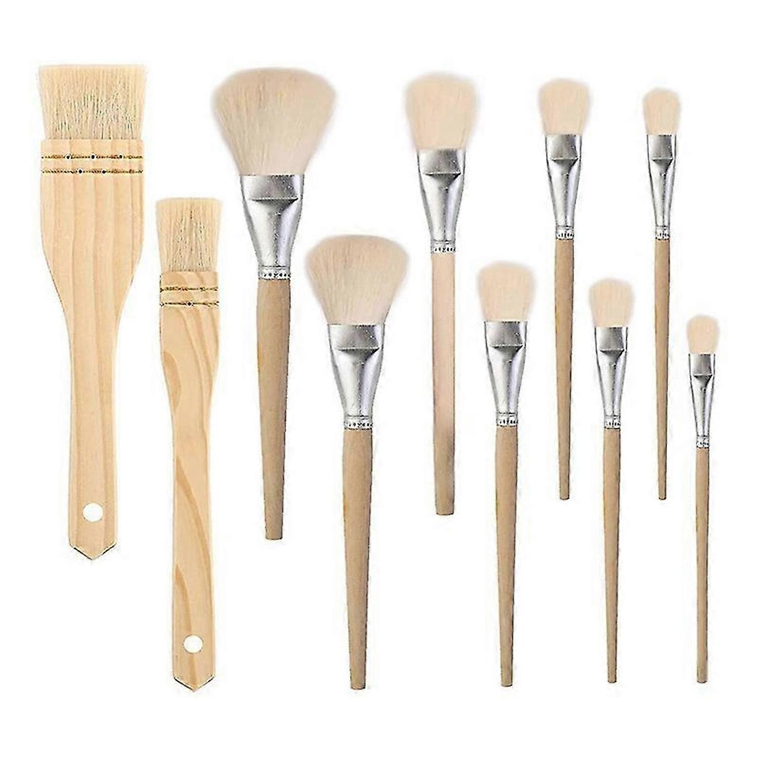 10 PCS Assorted Size Paint Brush for Watercolor, Wash, Ceramic