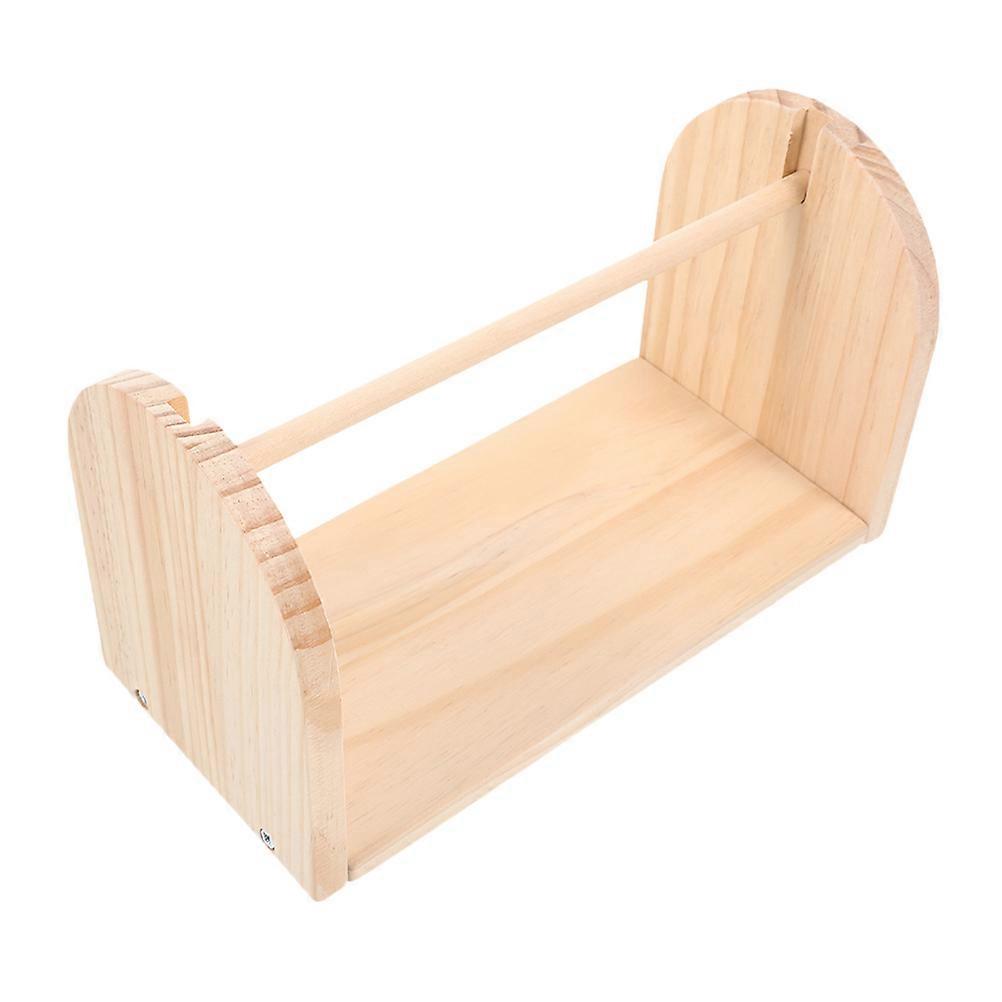 Rotating Yarn Stand Rectangular Yarn Holder for Braiding Wooden Light Yellow 1Set