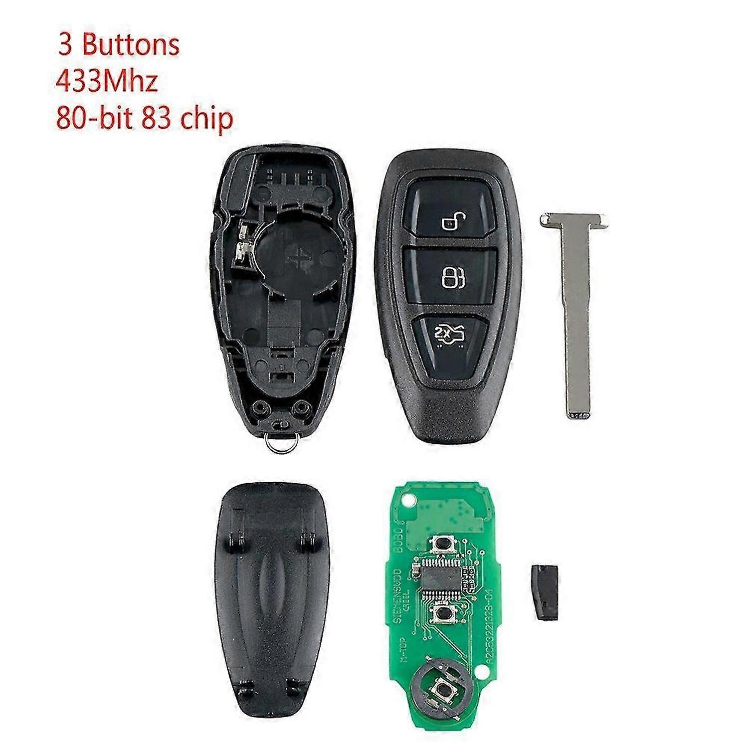 Auto Smart-Remote-Key 3 Tasten Fit Für Focus C-Max Mondeo Fiesta B-Max 433Mhz