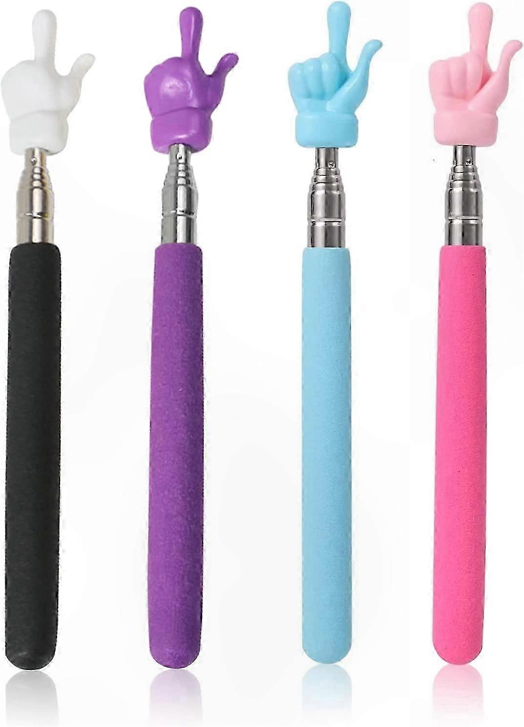 Portable Adjustable Pointers for Classroom Presentations, Perfect for School and Kindergarten Use, 4-Pack Handheld Sticks
