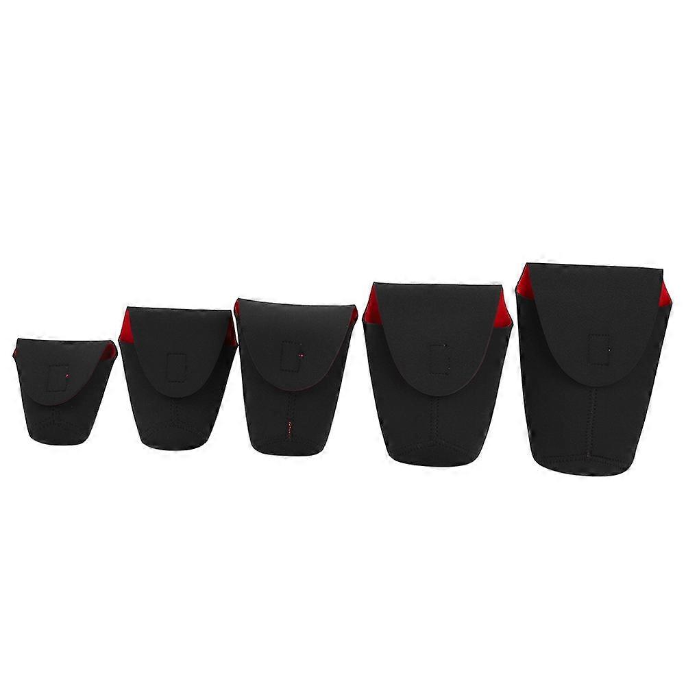 5pcs Camera Lens Storage Bag Protective Case Shockproof Pouch Set Accessory for DSLR