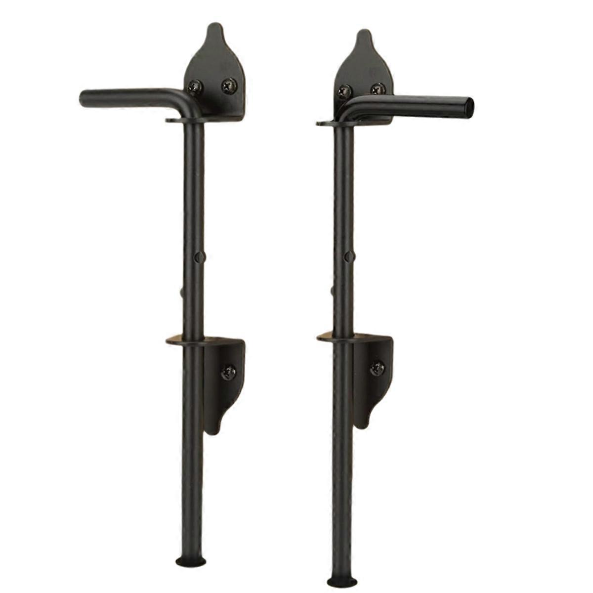 12Inch Heavy Duty Cane Bolt Gate Drop Rod Hardware Ground Latch for Wood PVC Vinyl Metal Fences Gates, Double Doors 2pcs