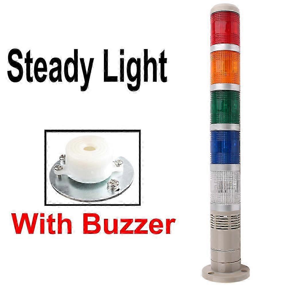 DC12V/24V Industrial Multilayer Warning Signal Tower Stack Lamp Steady Flash light Alarm caution machinery Buzzer/NO AC110V/220V 2025