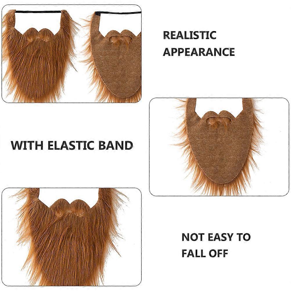 8Pcs Halloween Fake Beard Masks Orange for Party Simulation Mustaches