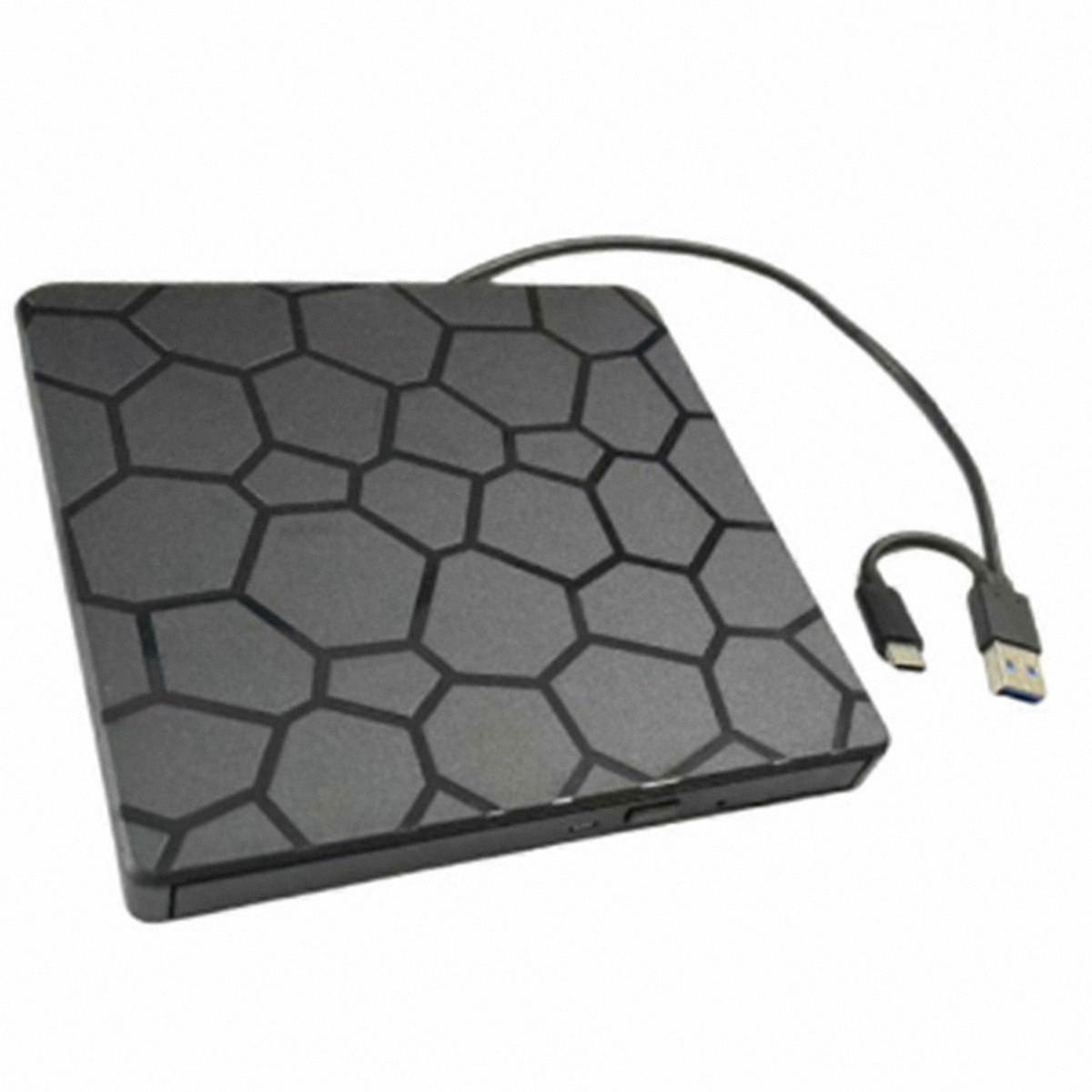 USB 3.0 and Type-C 2-in-1 External DVD RW Drive for Laptop and PC
