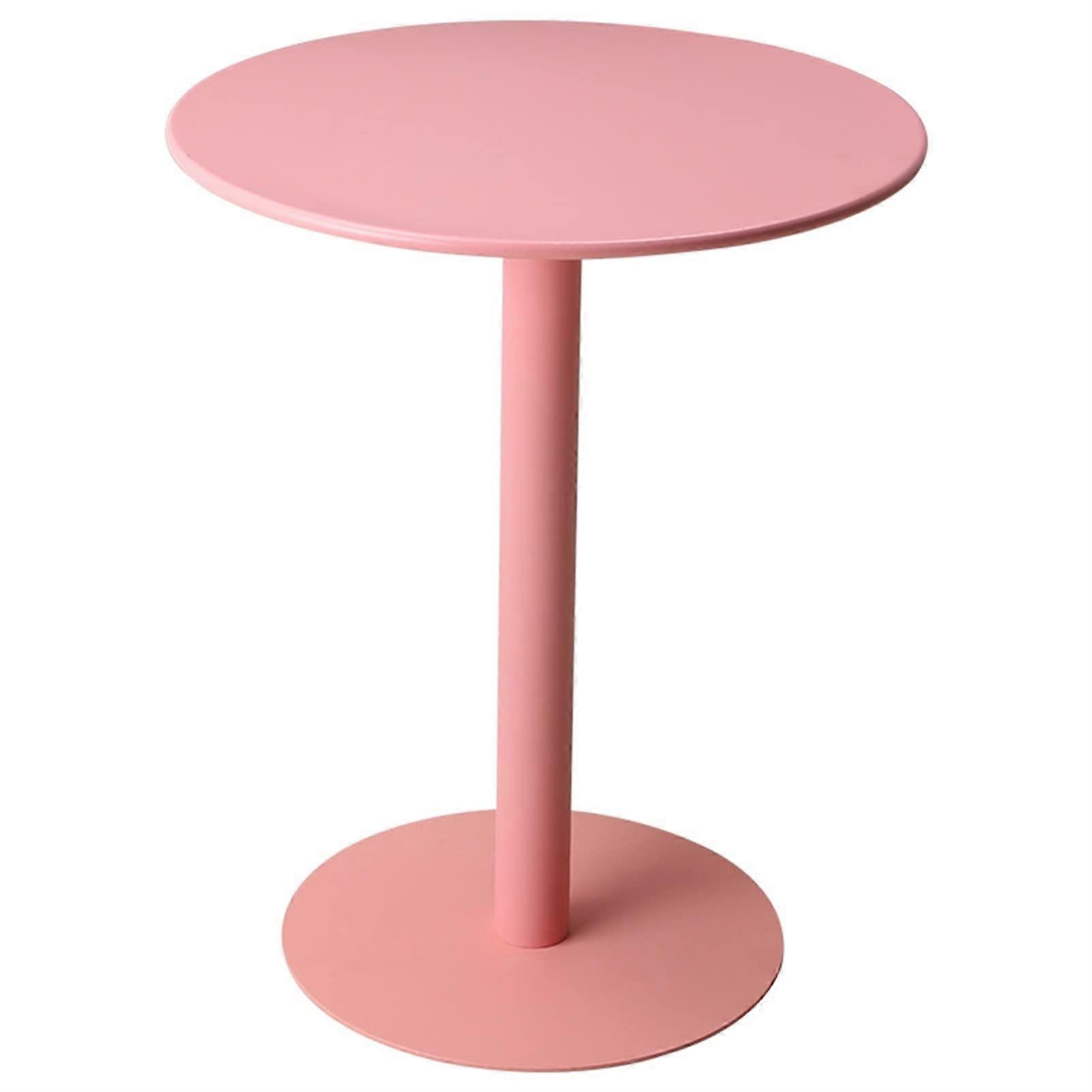 Modern Style Pink Iron Round Bar And Pub Table Dia 70 Cm Standing Circular Cocktail Table For Living Room