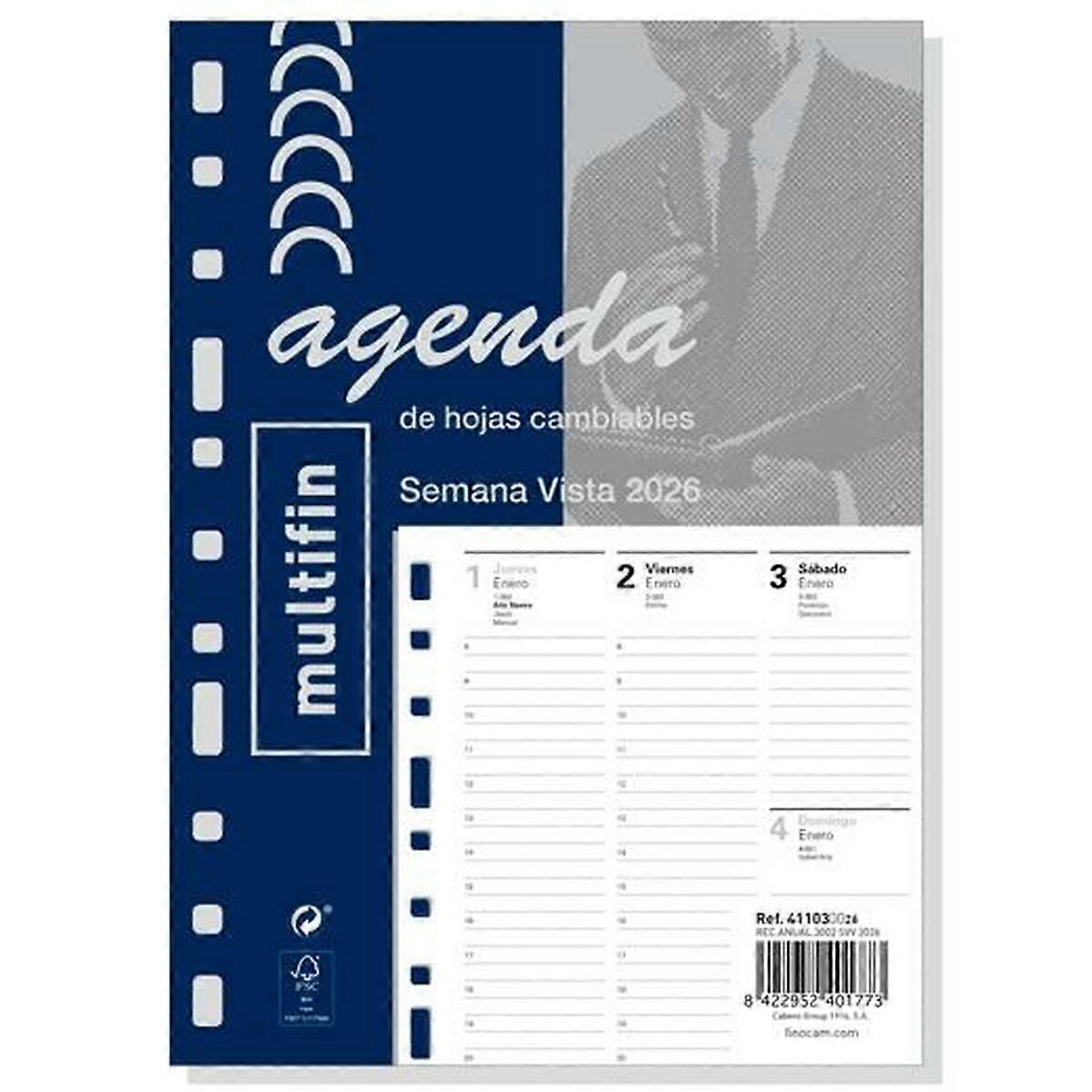 Diary Refill Finocam MULTIFIN 2026 15,5 x 21,5 cm