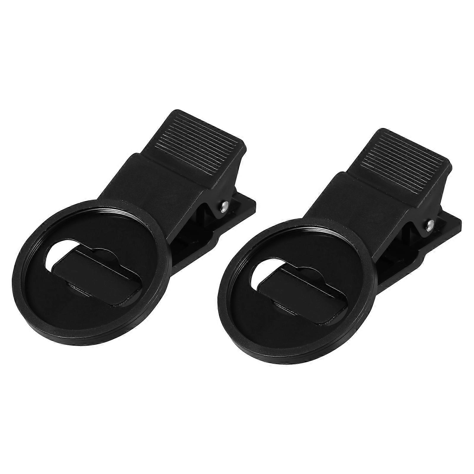Universal Mobile Phone Lens Clips 2Pcs Black ABS for Photo Stable Non-Slip Grip