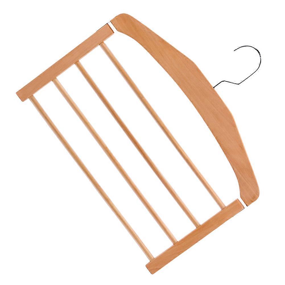 Non-slip Wooden Pants Hanger Designed For Scarves And Jewelry With Space Saving Feature And Foldable Design 4Pcs