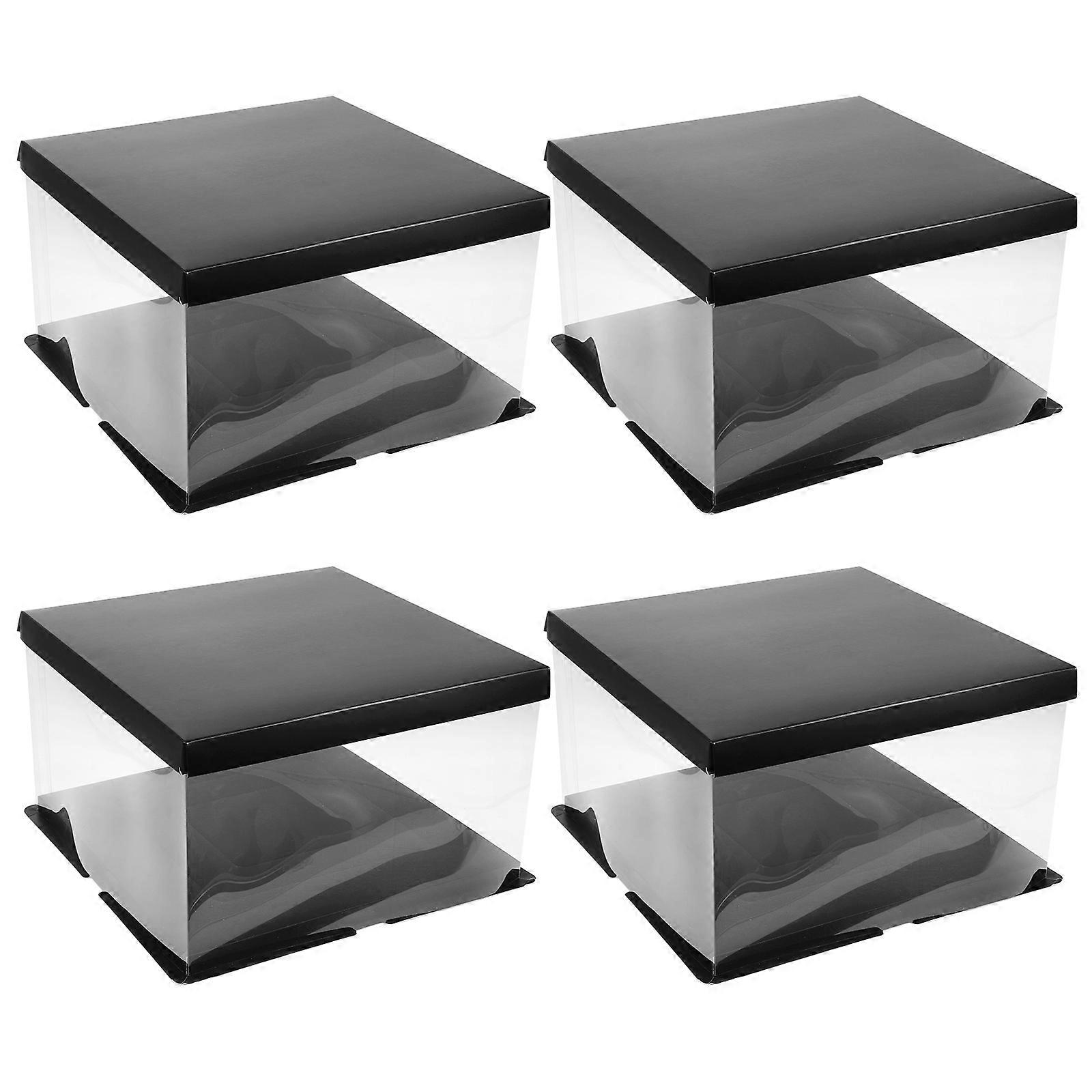 Clear Birthday Cake Box Transparent Square Storage For Party 10-Inch