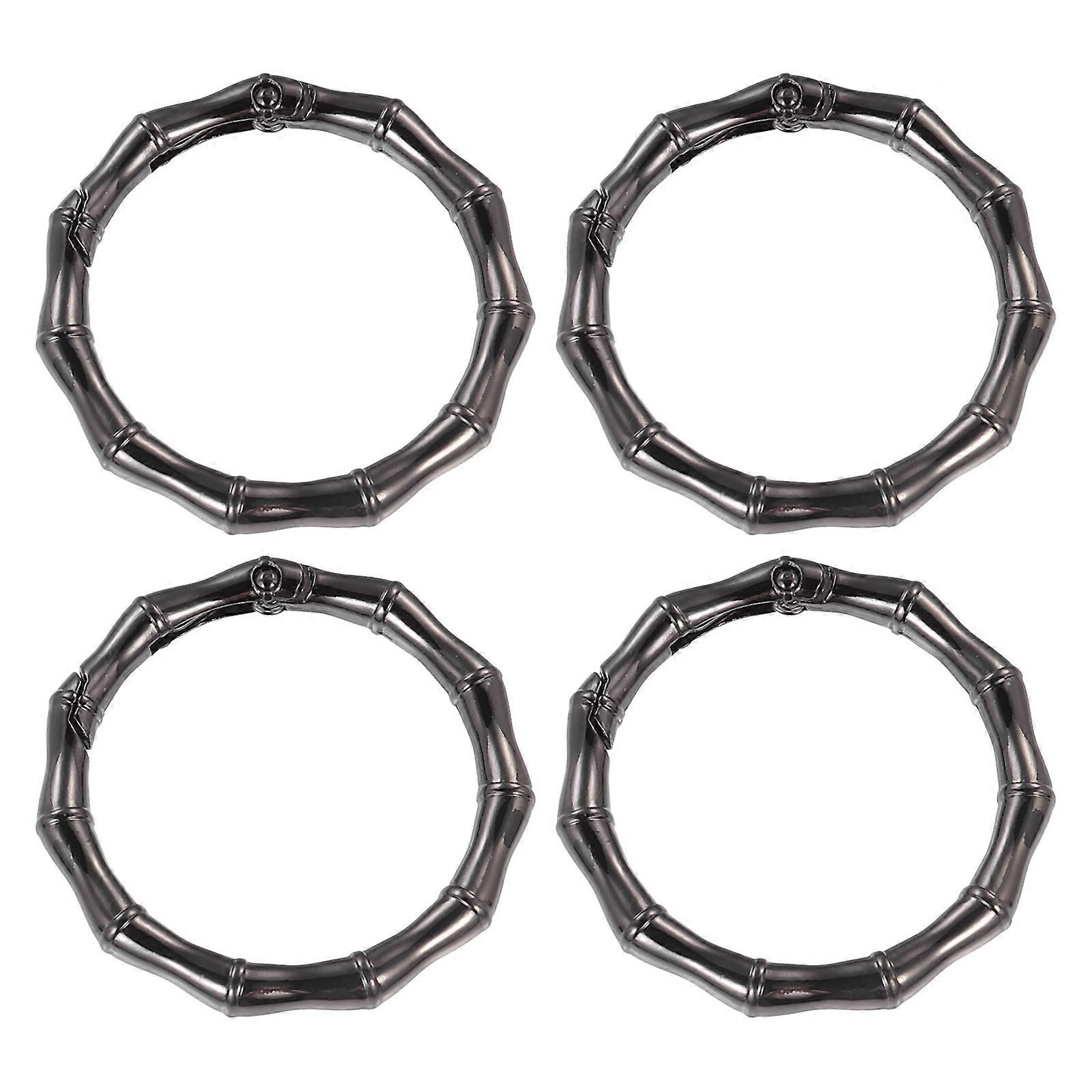 Metal Spring Buckle for Bag Use Openable 4Pcs Black DIY Accessory