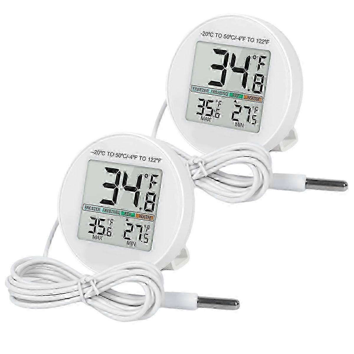 Refrigerator Thermometer 2 Pack, with External Sensor Edition C