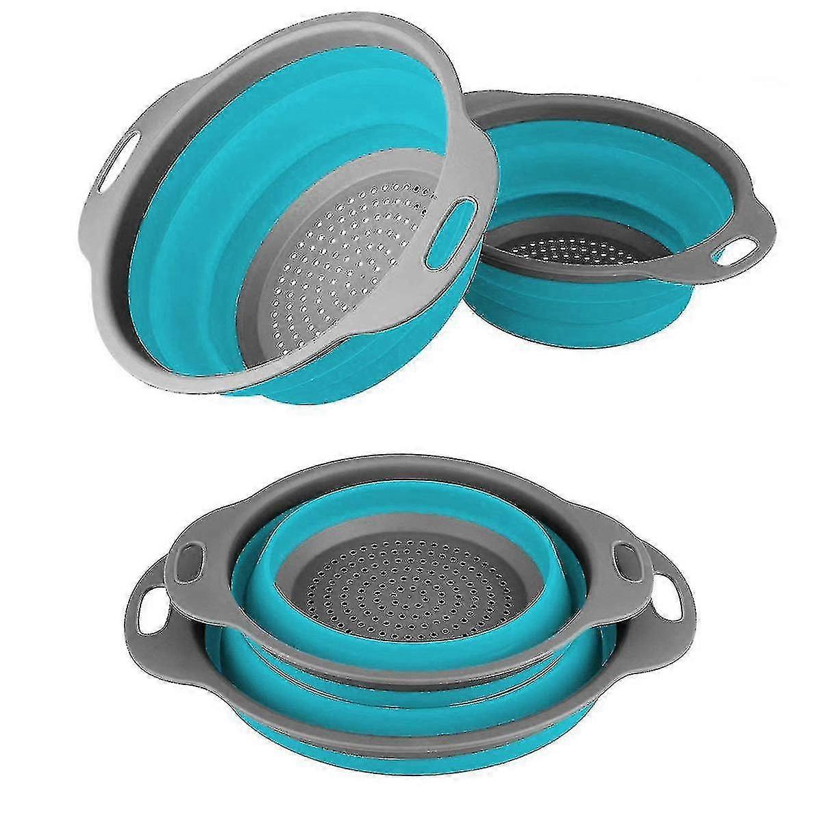 Collapsible Colander And Strainer- Sturdy Perforated Plastic Base