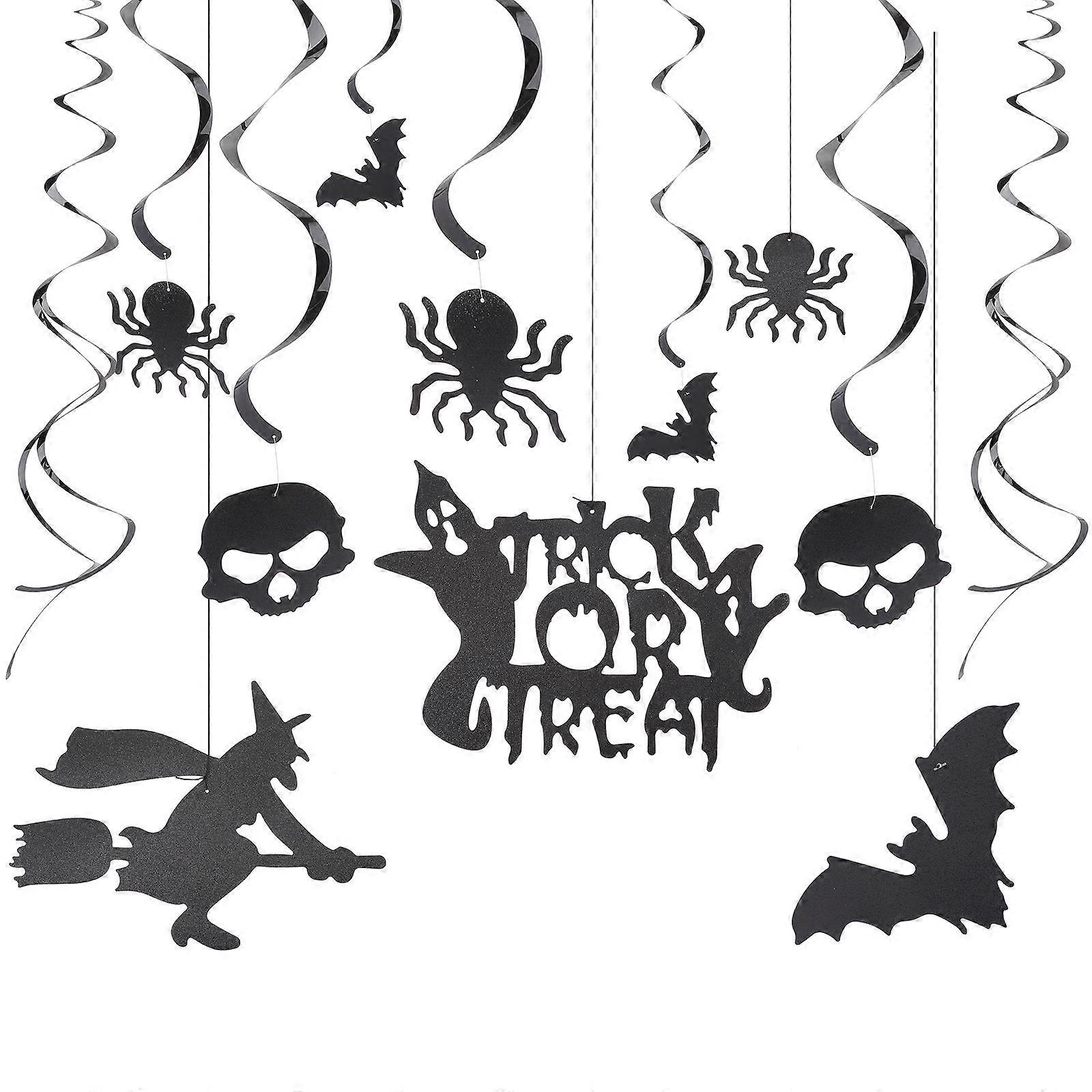 Halloween Party Swirls Hanging Streamers for 1Set Black PVC