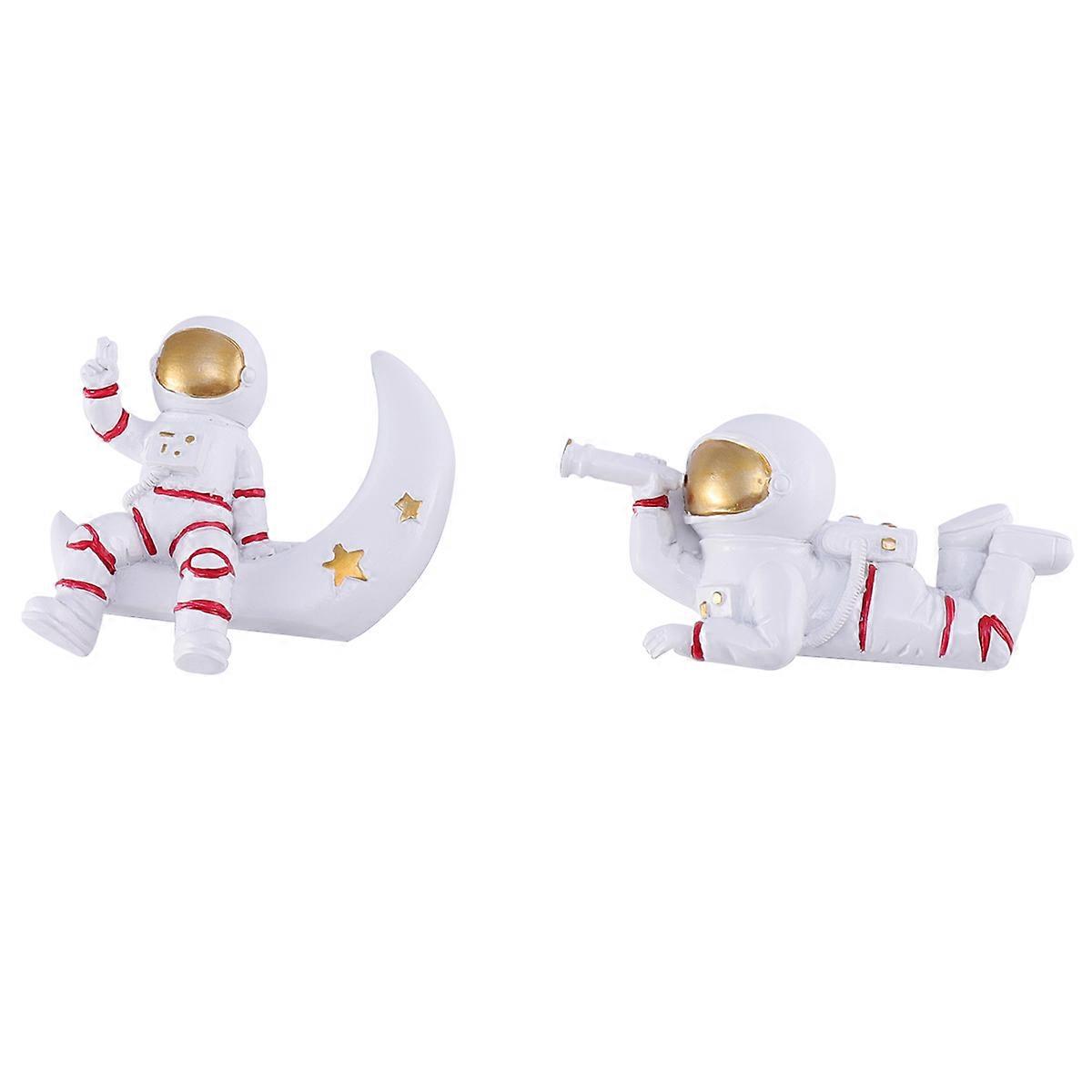 Astronaut Shape Wall Sticker 3D Resin for Decor 4Pcs White Socket Cover