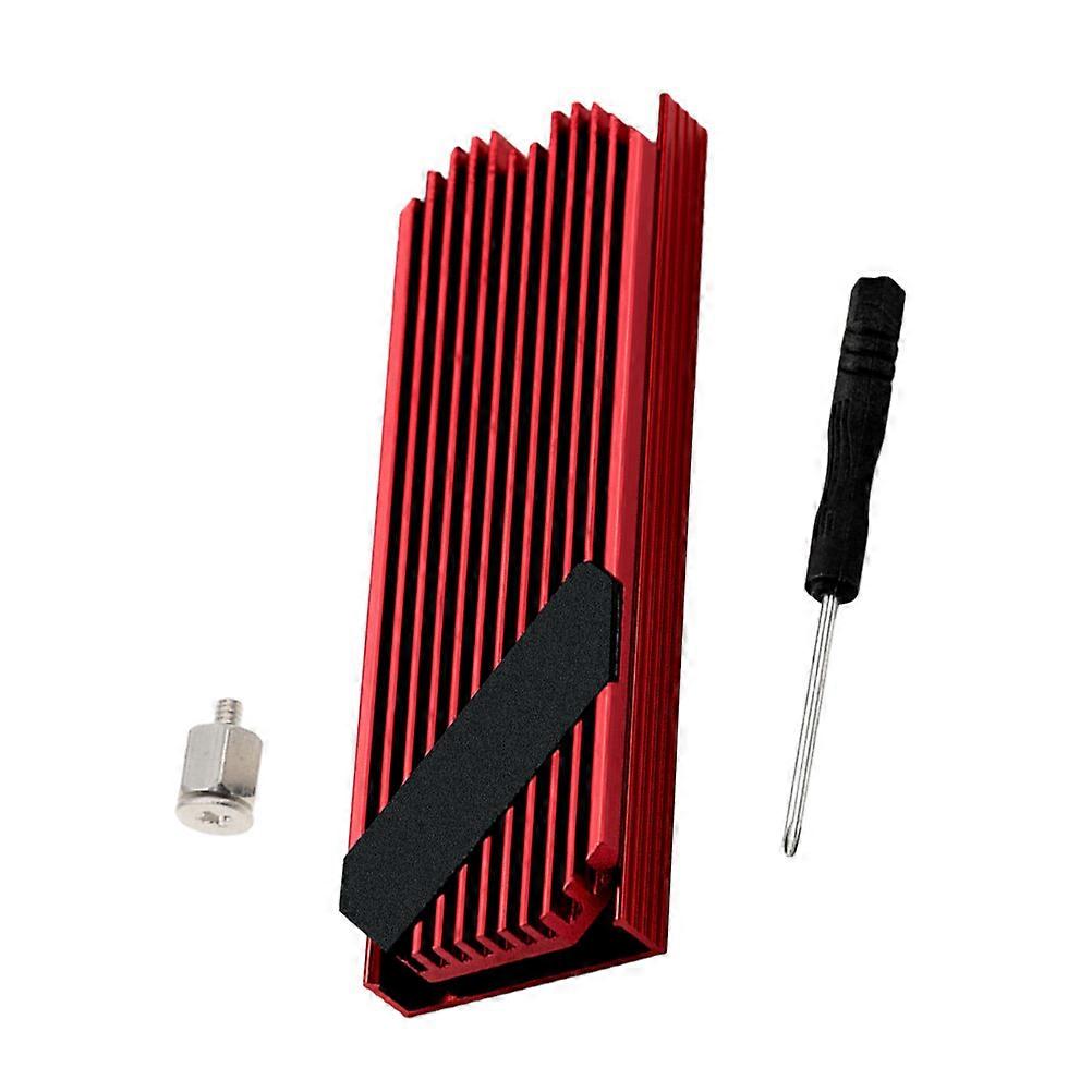 Red Aluminum Heating Sink for SSD Cooler Fin 2Pcs Computer Accessory