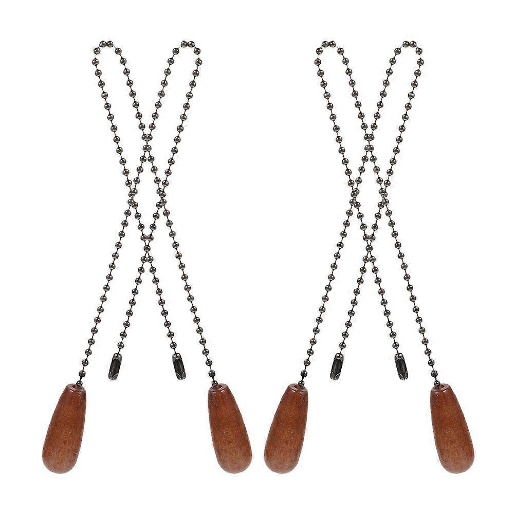 שרשרת משיכה לתאורת תקרה מעץ לשליטה במאוורר 4 יחידות בסגנון וינטג'