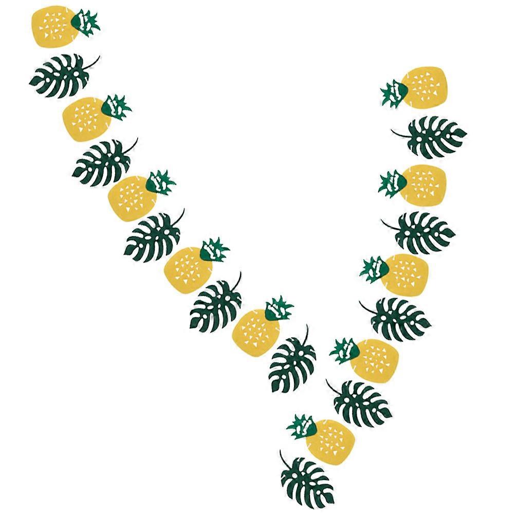 Leaf Banner Pineapple Banner Strings for Hawaiian Theme Party Decorations 4Sets