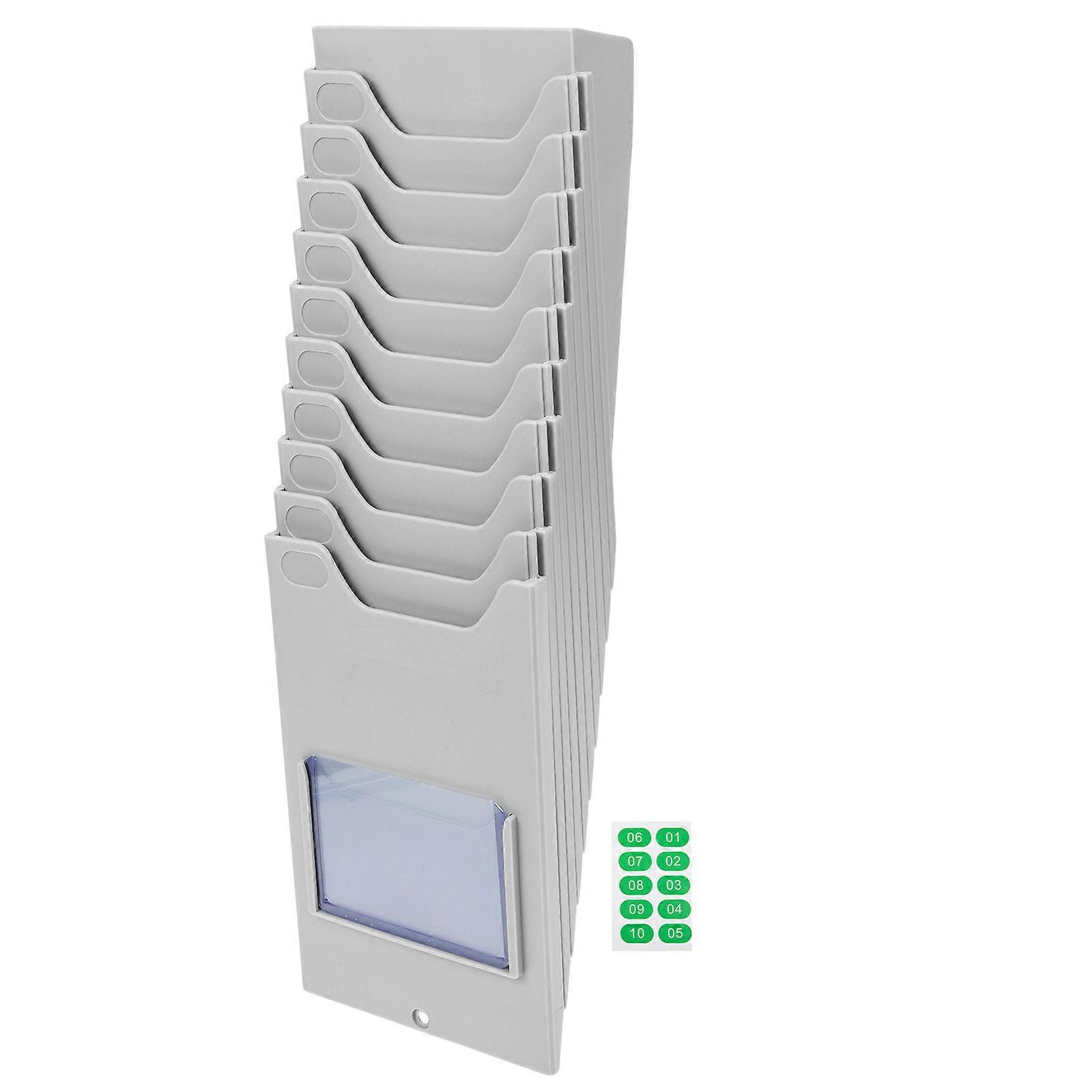 Grey Time Card Holder for Warehouse Material Rack Hanging 3Pcs