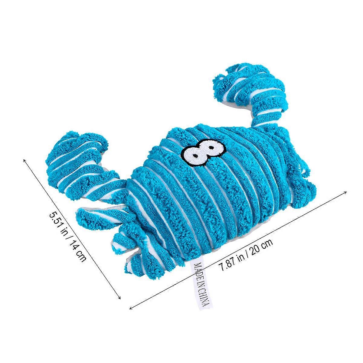 Puppy Interactive Toys Plush Crab for Pet Playing with 2Pcs Blue