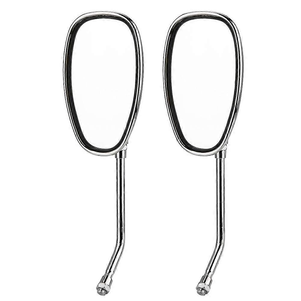 2 pcs Set Motorcycle Black l bar & R Bar Retro Side Rearview Mirror 10mm