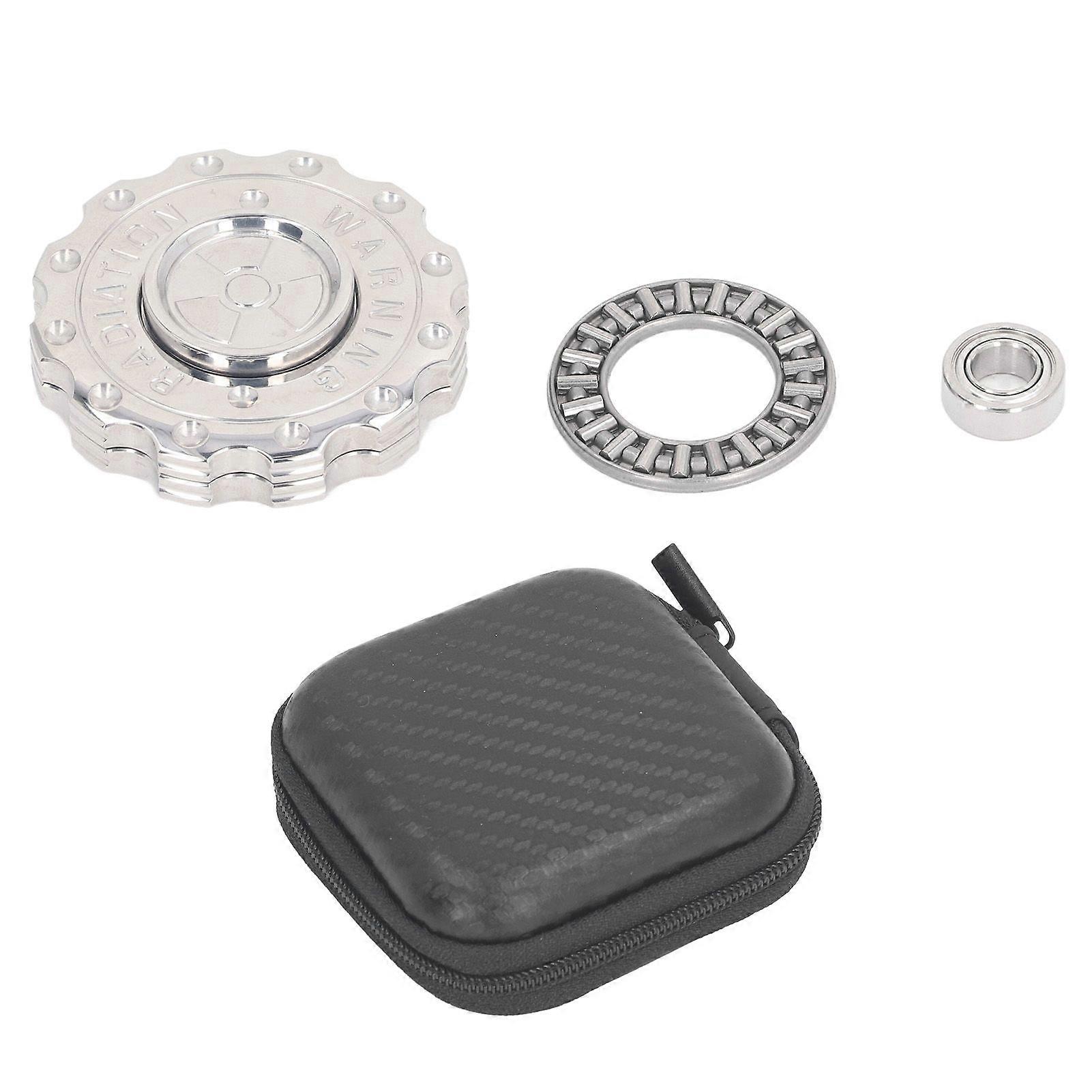 Gear Coin Slider Toy Round Gear Metal Push Slider Fingertip Rotating Stainless Steel Reduce Stress Decompression Toy Polished Silver