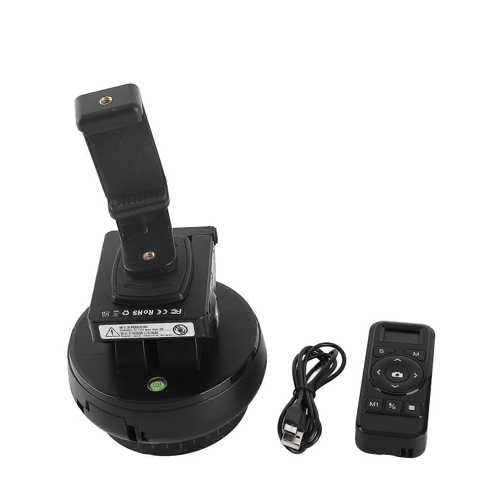 Motorized Pan Tilt Head Panoramic Head 360 Rotation Panoramic Tripod Head 100M Wireless Remote Control 9 Levels Adjustable Speed 1kg Load Capacity wit