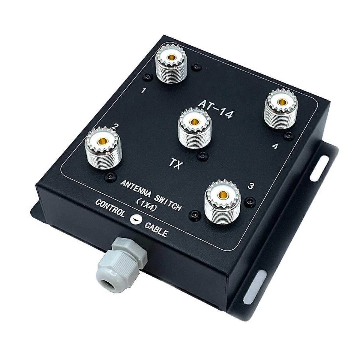 New AT-14 4-Way Coax Remote Antenna Switch, Convenient Switching 1.8MHz-60MHz 500W PEP for Radio Stations and Radios