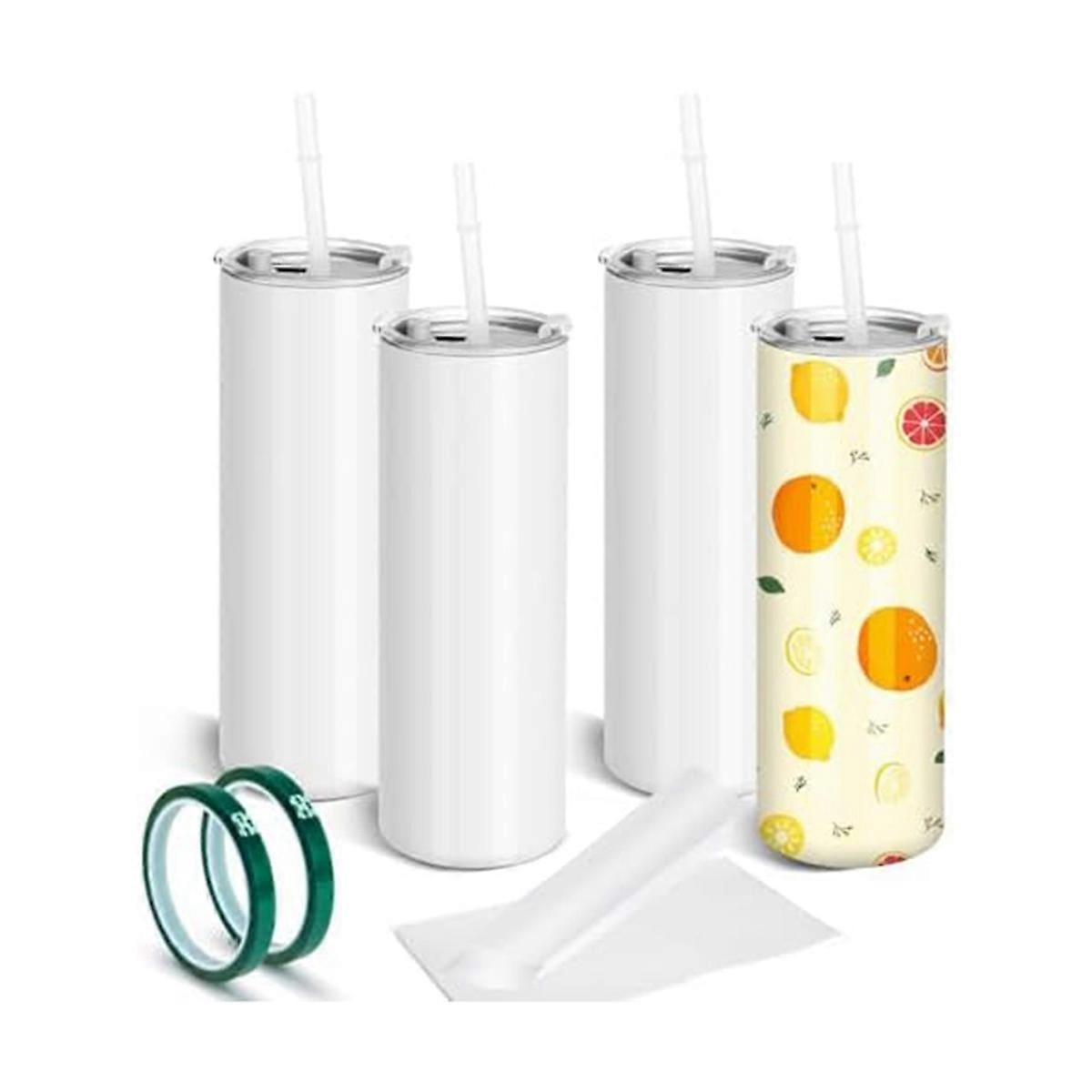 4 Pack Sublimation Tumblers Blank Tight Straight