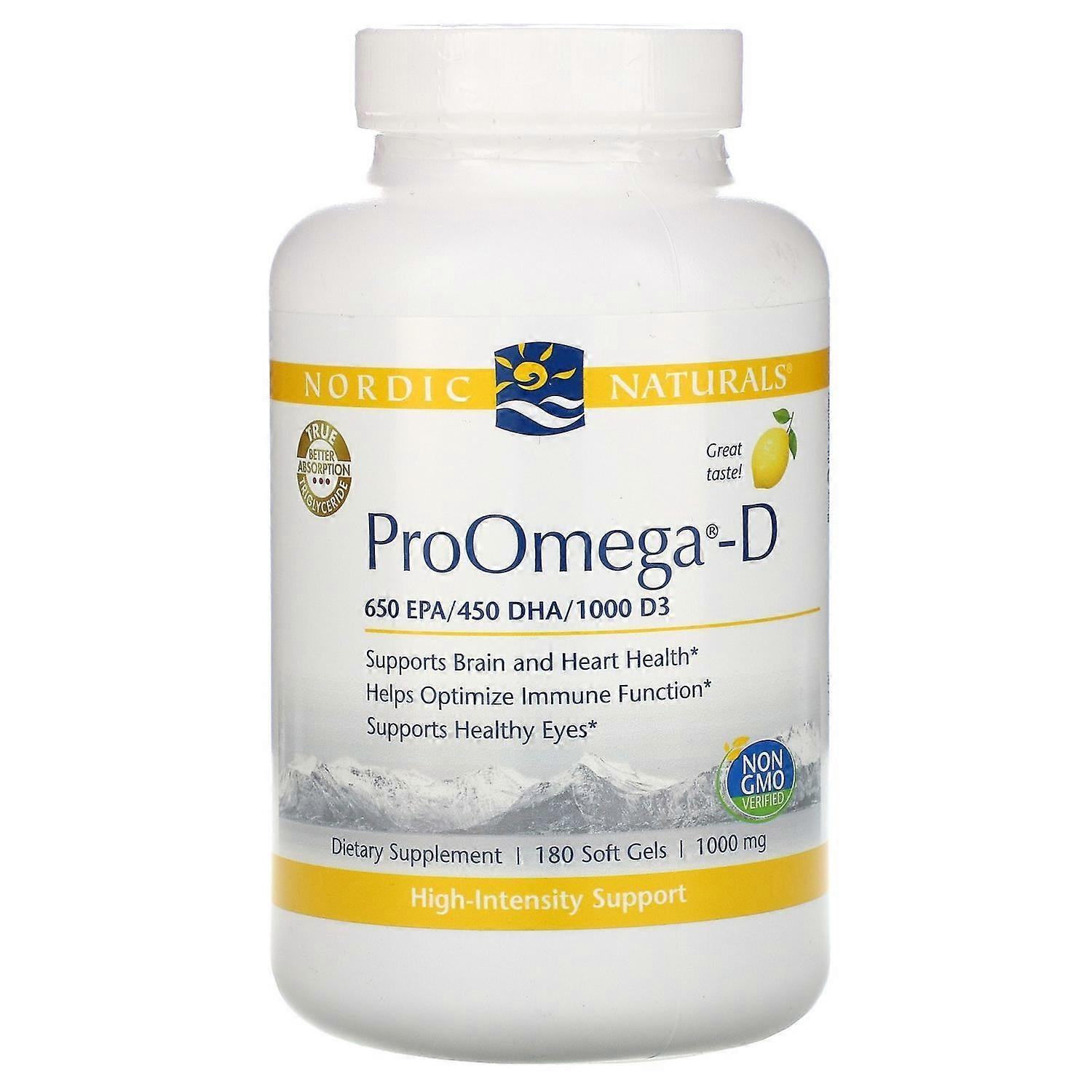 Nordic Naturals, ProOmega-D, Lemon, 180 Soft gels