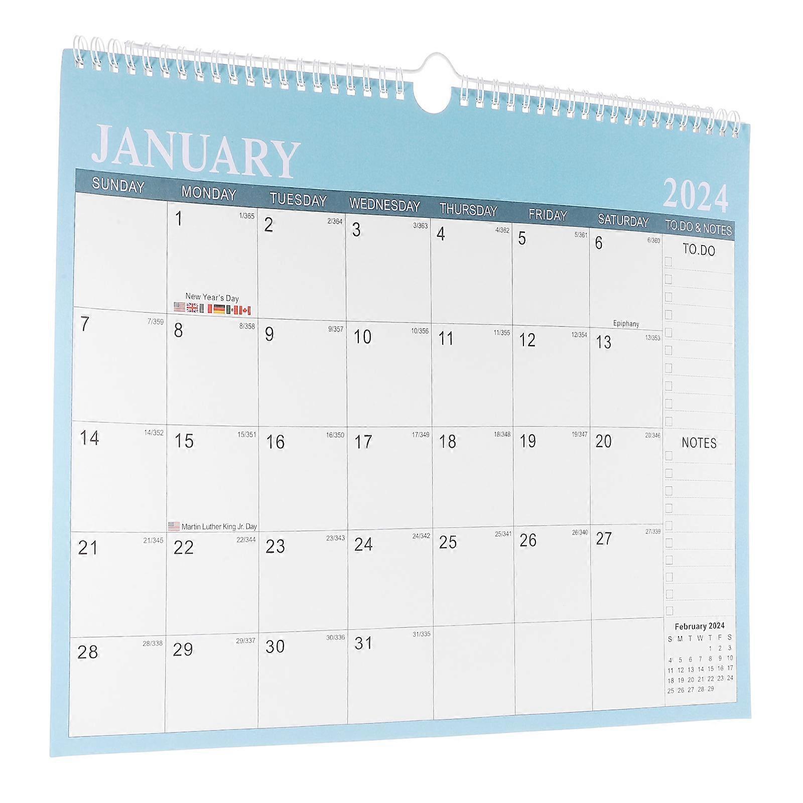 Wall Calendar 3Pcs Desktop Calendar for Schedule Use with Blue Color