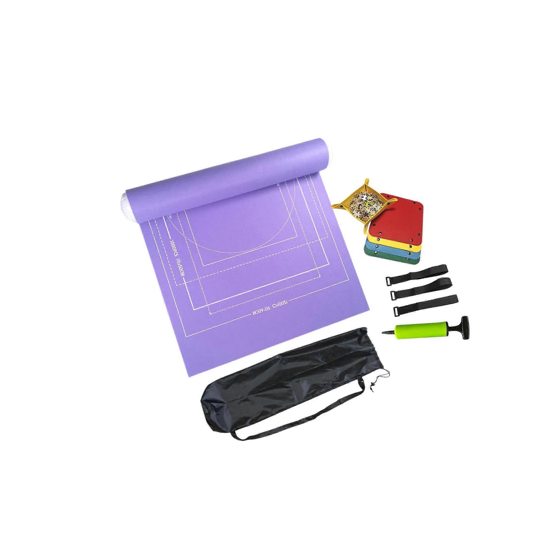 Jigsaw Puzzle Storage Roll Mat with Auxiliary Line Design Puzzle Storage Mat 1500pieces Violet